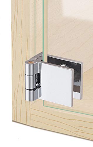 Bisagras Juego de 8 bisagras de cristal para puerta montaje en pared