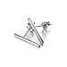 Minimalist 925 Sterling Silver Stud Earrings Modern Bar Geometric Design (Rhodium Flashed)