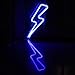 Neon Night Light Blue Lightning Bolt Battery and USB Powered Wall Art LED Decorative Lights for Living Room Man' Cave Games' room Party Decoration(NELNBB)