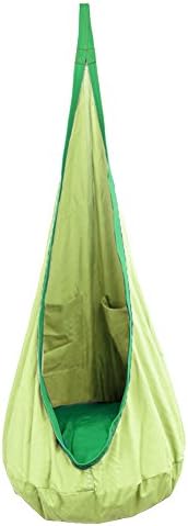 antWalking Indoor Outdoor Children Child Hammock/Swing/Hanging Seat Gamming Chair with Screws, Lifting Rope Included (Green+Pockets)