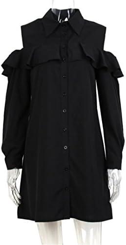 Sexy Off Shoulder Long Ruffles Sleeve Shirt Dress Women Plus Size Autumn Short Black Dresses 90s Girl Preppy Casual Dress