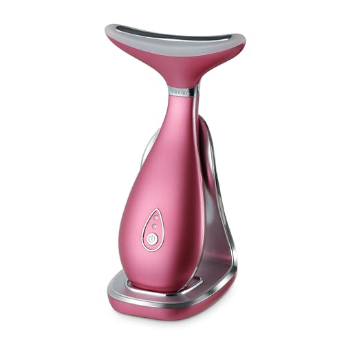 VRAIKO LILY Neck Face Massager, Face Sculpting tool, Skin Rejuvenation Device with Thermal, Triple Action LED and Vibration, for Anti-aging, Lifting and Tightening Sagging Skin (Spicy Pink)
