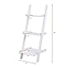 Giantex Ladder Shelf, 3.7 Ft Tall Wooden White Ladder Bookshelf, Easy to Assemble, Perfect Size for Bathroom, 3-Tier Small Wood Corner Ladder Shelf
