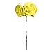 YSBER Roses Artificial Flowers - 25Pcs Big PE Foam Rose Artificial Flower Head for DIY Wedding Bouquets Centerpieces Bridal Shower Party Home Decorations (25 PCS, Yellow)