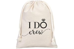Set of 10 I Do Crew Bachelorette bag Bridal party bag Bridesmaid bag Party favor bag Muslin bag Bachelorette bag Drawstring F