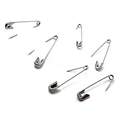 image for Vrupin Stainless Steel Safety Pins,Safety Pins Bulk Metal Silver Sewin