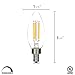 Dimmable E12 LED Candelabra Bulb Set - 4W, 40W Equivalent - 2700K Warm Light Vintage Style Candle Lightbulb for Chandelier, Ceiling Fan, Sconce, Desk Lamp or Porch Lights, Torpedo Top (Pack of 6)