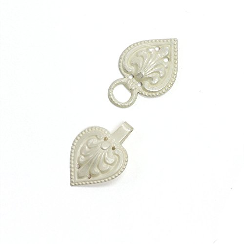 Aimee Stamped Metal Clasp in Ivory Silver, 2 1/4