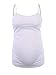 Jinson Women's Maternity Basic Knit Cami with Side Ruching Spaghetti Straps Pregnant Tank Top White S