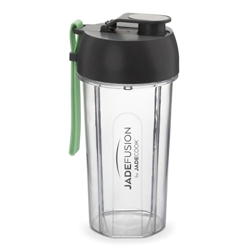 JadeCook Licuadora Procesador de Alimentos Jade Fusion de 8 Piezas con Vaso de Vidrio 1.8 Litros 1500w Tritura Bate Mezcla Cuchillas de Acero Inoxidable Incluye 2 Vasos Smoothies Batidos Frappe