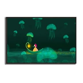 Framed Canvas Wall Art for Living Room, Bedroom Dreamland Theme Canvas Prints for Modern Home Decoration Ready to Hang - 16"x24" inches
