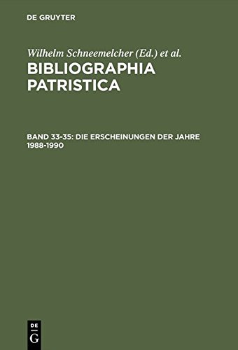 Bibliographia Patristica: Internationale Patristische Bibliographie