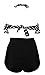COCOSHIP Black & White Polka Dot Retro Boho Flounce Falbala High Waist Bikini Set Chic Swimsuit Swimwear XL(FBA)