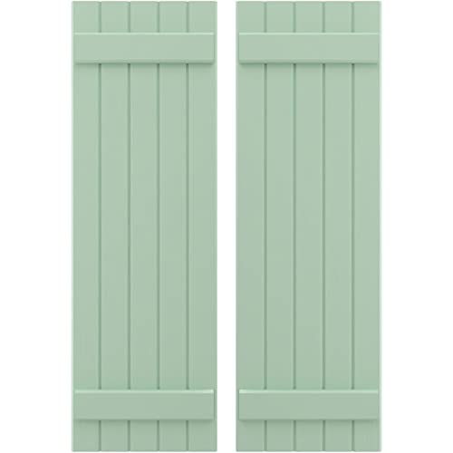 17 1/2"W x 34"H Americraft Five Board (2 Batten) Exterior Real Wood Joined Boar…