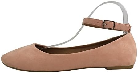 Emma Abigail Ankle Strap Ballet Flat Slip On Shoes, Blush, 8