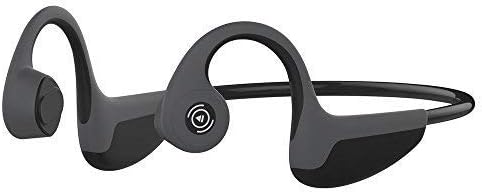 HUASIRU Bone Conduction Headphones Bluetooth Wireless Headset, Sweat Proof Comfort HD Stereo Sound, Travel Use, Sports, Fitness Gym, Office, Home - Grey