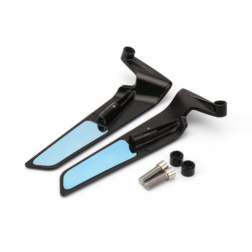Photo 1 of CNC Aluminum Motorcycle Rearview Mirrors Blue Anti-glare Side Mirror Compatible with BMW R nineT/R nineT Pure/F 900R/S1000 R/R1250R Rotating Wing Mirrors Handlebar Mount Mirrors