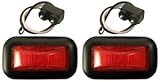 Set of 2 Red 15 Series Trailer Marker Lights Grommet + Pigtails