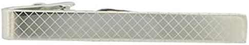 Jan Leslie Stainless Steel Checkered Tie Clip