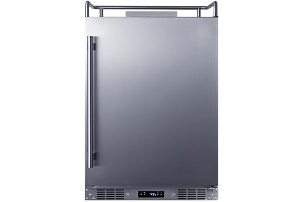 Summit Appliance SBC682NK 24" Wide Built-In Kegerator; Commercially Approved; 5.6 cu.ft Interior; Memory IC Function; Weatherproof Design; Built-in Capable; Automatic Defrost; Digital Thermostat
