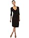 PattyBoutik Women's V Neck 3/4 Sleeve Faux Wrap Dress