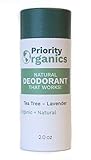 NEW - Priority Organics - Natural, Organic Deodorant - Plastic-Free, Healthy & Safe (Tea Tree - Lavender, 2 OZ)