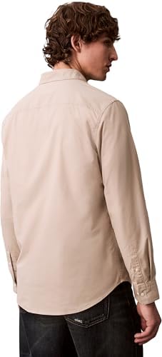 Uomo Camicia Solid Oxford Classic Shirt Camicia Casual, Grigio (Ancient Marble), XS
