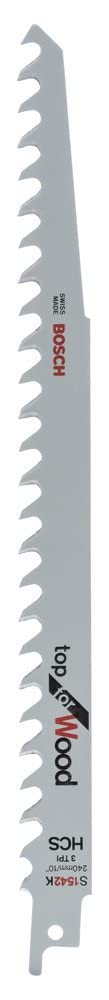 Bosch Accessories 25 pieces Sabre Saw Blade S 1542 K Top for Wood (for wood, 240 x 19 x 1.5 mm, sabre saw accessories)