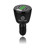 Lightning Super Fast Universal Dual USB Port 5 Amp Rapid Car Charger Adapter Best For Apple iPhone/iPad/iPod/Samsung Galaxy/Nexus/LG/Motorola/Kindle/HTC Android Mobile Cell Phone - Lifetime Warranty! (Black)