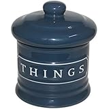 Lonovel Bathroom Vanity Storage Organizer Canister Jars for Cotton Balls,Swabs,Bath Salts,Makeup Sponge,Cosmetic Pad,Qtip Ceramic Bathroom Accessories Canisters Holder with Lid Home Decor,Cobalt Blue