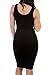 Meenew Womens Scoop Neck Sleeveless Midi length Bodycon Tank Dress Black M