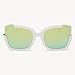 Supertrip Womens Fashion Oversized Round Square Plastic Vintage Cut-Out Flash Mirror Lens Cat Eye Sunglasses Color White/Gold