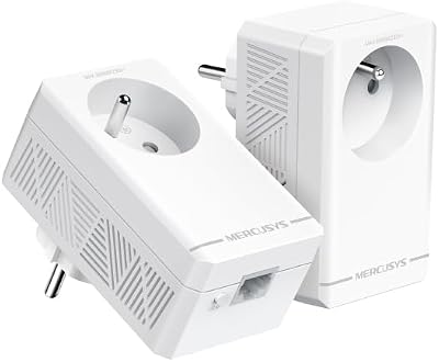 MP500P Kit – Powerline AV1000 con Puerto Gigabit y Toma Passthrough, 2 Adaptadores PLC, Red Eléctrica de Alta Velocidad, Plug & Play, Ideal para Streaming 4K y Gaming