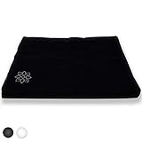 Mindful and Modern Black Zabuton Meditation Cushion - Cotton Meditating Mat for Best Kneeling and Sitting Support - Large Rectangular Floor Pillow for Zafu or Bench
