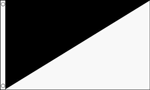 Black and White - Diagonally Divided Small Flag 3ft x 2ft