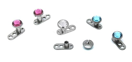 Vonchic6X MicroDermal Anchor Body & Gem Head Top Skin Implant Surface Piercing Body Jewellery