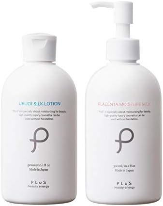 Amazon プリュ Plus しっとり美肌 うるおい化粧水ミルクセット ボトルタイプ 化粧水 300ml 乳液 300ml シルク 化粧水 先行乳液 モノトーン 日本製 プリュ スキンケア 基礎化粧品 通販
