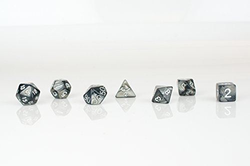 Polyhedral Dice Set | Black Smoke Swirl | 7 Piece | PRISTINE Edition | FREE Carrying Bag | Hand Checked Quality With | Money Back Guarantee - Thumbnail 2