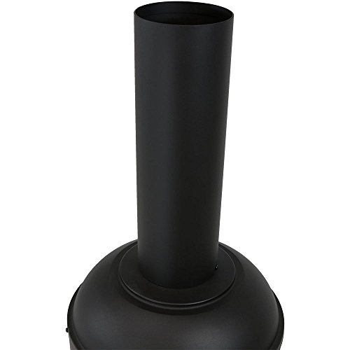 Sunnydaze Modern Chiminea - Steel Outdoor Wood-Burning Fire Pit - Large 5-Foot Black Fireplace - Durable Wood Grate - Quick & Easy Assembly - Perfect for Patio, Deck or Backyard Use