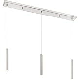 Z-Lite 917MP12-BN-LED-3LBN Forest Island/Billiard Pendant, 3-Light 15 Total Watts, Brushed Nickel