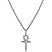 TOPGRILLZ 14K Gold Plated Iced Out CZ Lab Diamond Ankh Cross Egyptian Pendant for Men and Women with 24