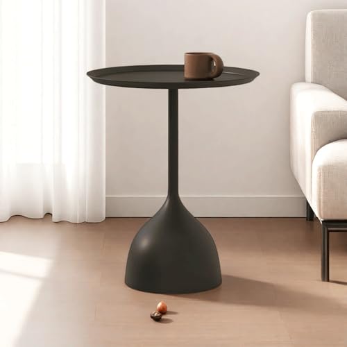 Sofa Side Table Small Coffee Table Anti-Rust Waterproof, Home Side Tables for Small Spaces，End Tables for Living Room Bedroom Balcony Office (BLACK)