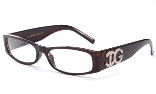 Newbee Fashion - IG Unisex Clear Plastic High Fashion Rectangular Oval Shape Clear Lens Glasses