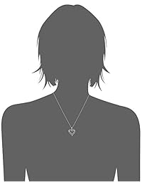 Collar con Colgante de plata de ley azul y blanco con corazón de diamante (1 2 quilates), 18"