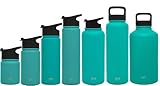 Simple Modern 22 oz Summit Water Bottles + Extra Lid - Vacuum Sealed Wide Mouth Swell Hot Tea Cup 18/8 Stainless Steel Flask - Green Hydro Travel Mug - Emerald