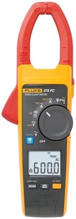 Fluke 375 FC True-RMS AC/DC Clamp Meter, Measures AC/DC Current To 600 A and AC/DC Voltage To 1000 V, CAT III 