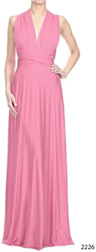 Great Deals 4 U Now Women Transformer Infinity Evening Dress Multi Way Wrap Convertible Halter Maxi Floor Long Dress - Light Pink - Small