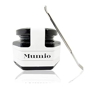 Organic SHILAJIT Resin Annual Supply of Genuine Siberian Mumio 100g of Trace Minerals Humic and Fulvic Acids in Ionic Easy to Absorb Form 400 Servings in Glass Jar with Metal Measuring Spoon