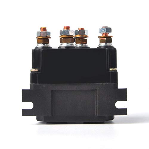 ATV UTV Solenoid Relay Winch Contactor Replacement, ISSYZONE 12V 400A Off-road Winch Rocker Thumb Switch with 6 Protecting caps for 2000-5000lbs Winch