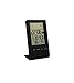 HeQiao Digital LCD Humidity Meter Thermometers Weather Forecast Hygrometer with Moon Phase Calendar Alarm Clock-Black